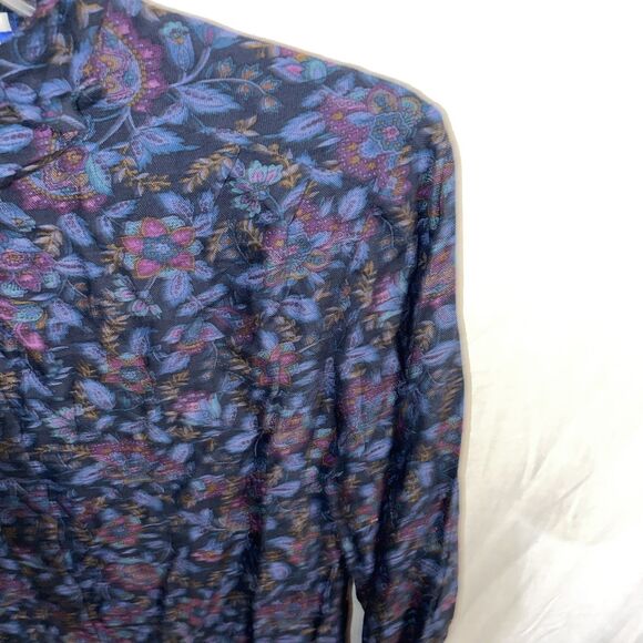 Pendleton Women’s Dressy Blouse Size 8 Petite Black Floral Going Out Party - Picture 4 of 12